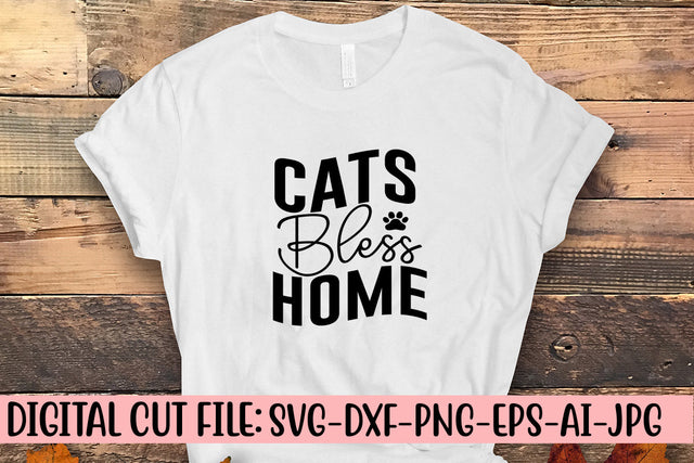Cats Bless Home SVG Cut File SVG Syaman 