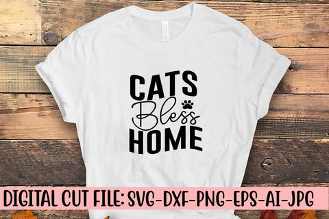 Cats Bless Home SVG Cut File SVG Syaman 
