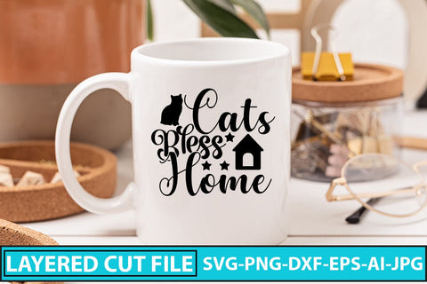 Cats Bless Home SVG Cut File SVG Syaman 