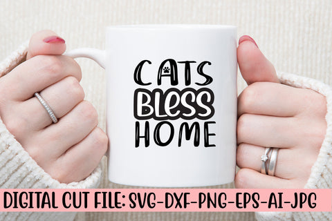 Cats Bless Home SVG Cut File SVG Syaman 