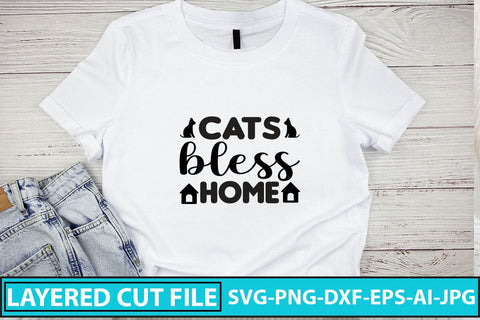 Cats Bless Home SVG Cut File SVG Syaman 