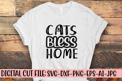 Cats Bless Home SVG Cut File SVG Syaman 