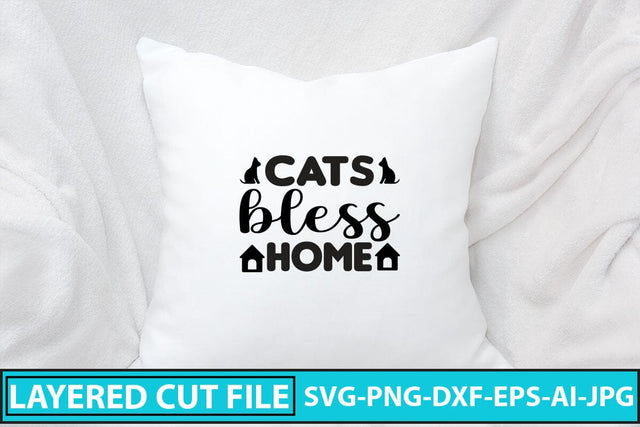 Cats Bless Home SVG Cut File SVG Syaman 