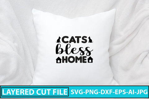 Cats Bless Home SVG Cut File SVG Syaman 