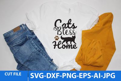Cats Bless Home SVG Quotes SVG BlackCatsMedia 