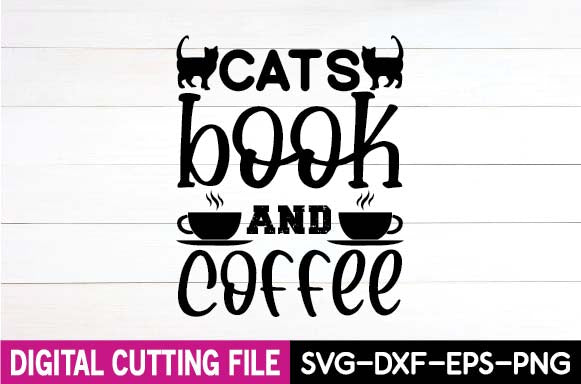 cats book and coffee svg SVG designer krishna 