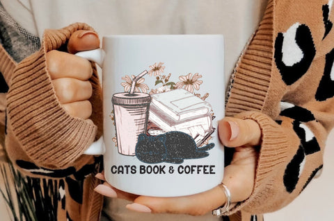 Cats Book & Coffee Sublimation Sublimation Jagonath Roy 