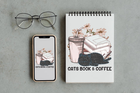 Cats Book & Coffee Sublimation Sublimation Jagonath Roy 