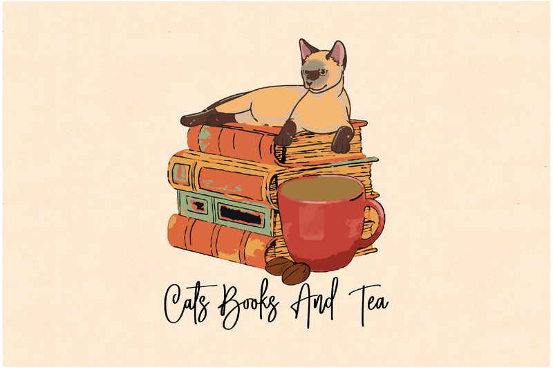 Cats Books and Tea Sublimation Sublimation Jagonath Roy 