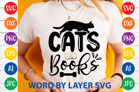 Cats Books, Cat SVG Design SVG Rafiqul20606 