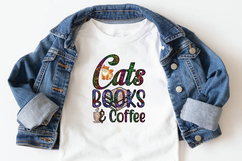 Cats Books & Coffee Sublimation SVGArt 