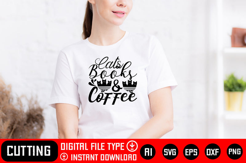 Cats Books & Coffee SVG CraftlabSvg29 
