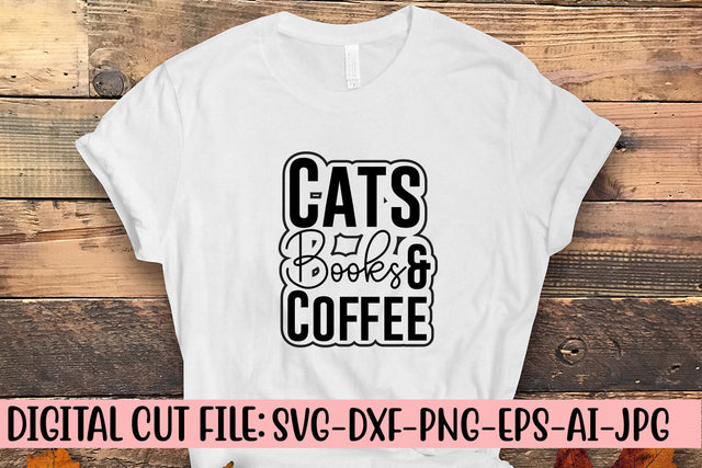 Cats Books & Coffee SVG Cut File SVG Syaman 