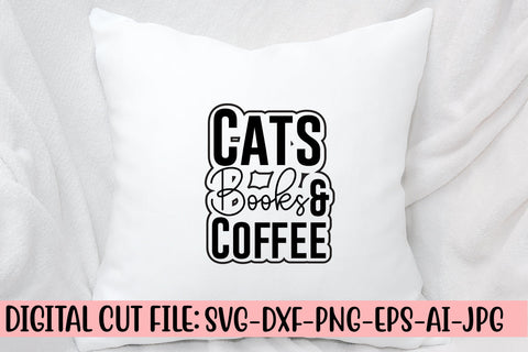 Cats Books & Coffee SVG Cut File SVG Syaman 