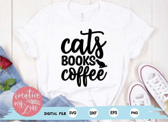 cats books coffee SVG md faruk hossain 