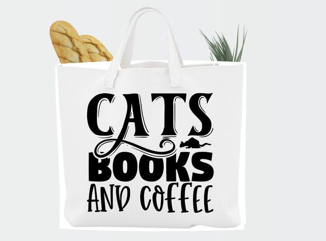 Cats, books & coffee- SVG SVG CraftingStudio 