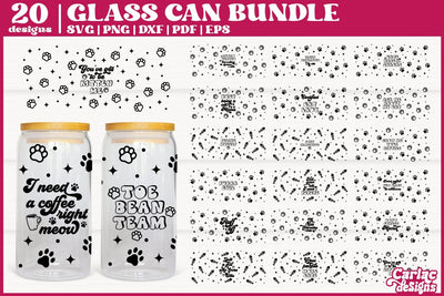 Cats Glass Can Wrap SVG Bundle | Pet Lover Glass Can | Vol 1 SVG Carla C Designs 