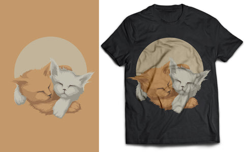Cats Hugging Vintage SVG T-Shirt Design SVG naemmiah021 