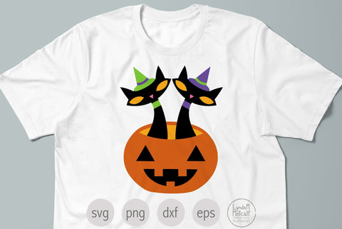Cats in a Pumpkin SVG for Halloween SVG Lynda M Metcalf 