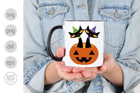 Cats in a Pumpkin SVG for Halloween SVG Lynda M Metcalf 