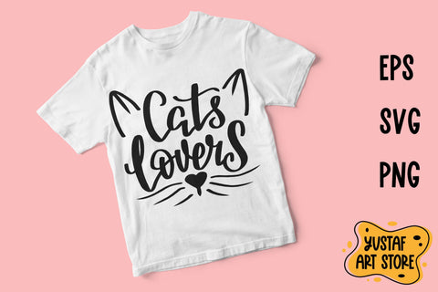 "Cats lovers" lettering SVG and sublimation SVG Yustaf Art Store 