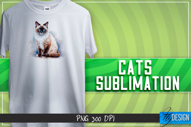 Cats Sublimation | T-Shirt Design Sublimation Fly Design 