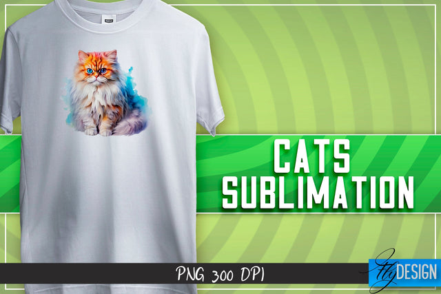 Cats Sublimation | T-Shirt Design Sublimation Fly Design 