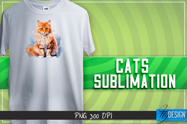 Cats Sublimation | T-Shirt Design Sublimation Fly Design 