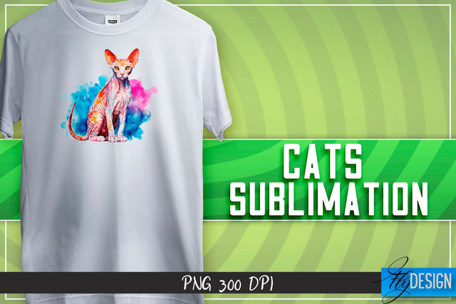 Cats Sublimation | T-Shirt Design Sublimation Fly Design 