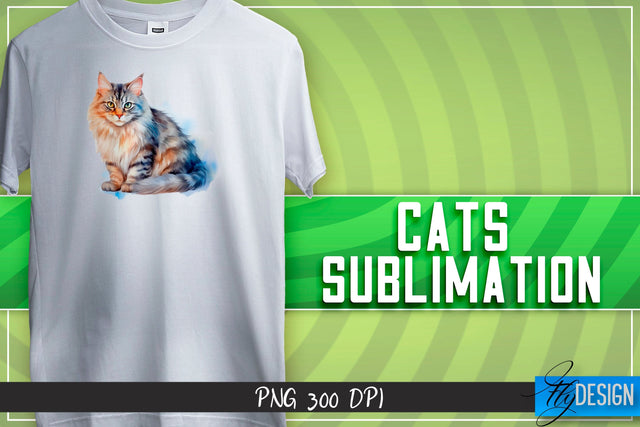 Cats Sublimation | T-Shirt Design Sublimation Fly Design 