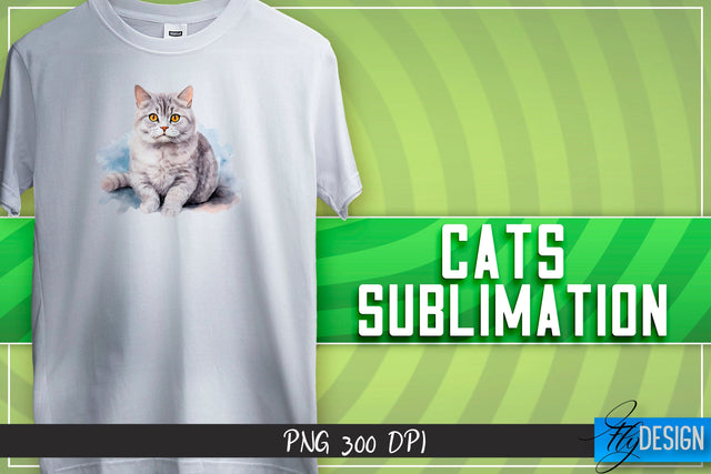 Cats Sublimation | T-Shirt Design Sublimation Fly Design 