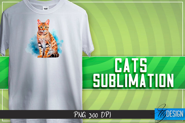 Cats Sublimation | T-Shirt Design Sublimation Fly Design 