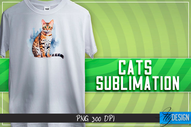 Cats Sublimation | T-Shirt Design Sublimation Fly Design 