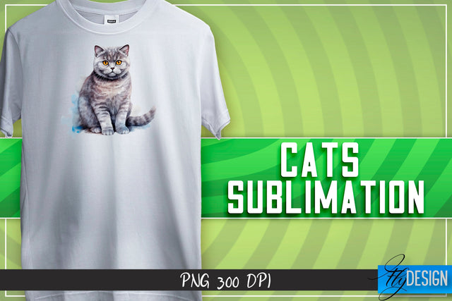 Cats Sublimation | T-Shirt Design Sublimation Fly Design 