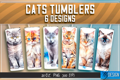 Cats Tumblers Wrap 20 oz. Sublimation Fly Design 