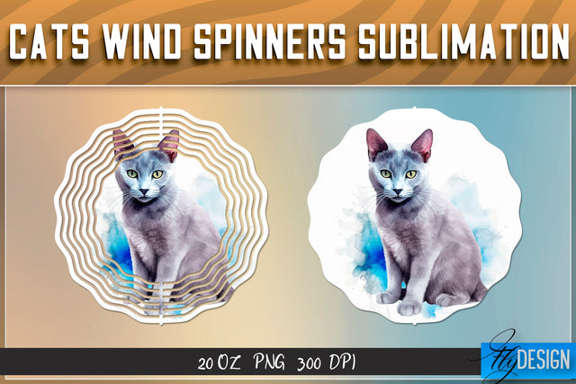 Cats Wind Spinners Sublimation Sublimation Fly Design 