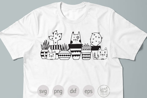 Cats with Plants and Cacti SVG Ready Cut Design SVG Lynda M Metcalf 