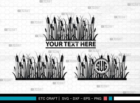Cattail Monogram, Cattail Silhouette, Cattail SVG, Bulrush Plant Svg, Grass Svg, Reeds Svg, Cattail Flower Svg, SB00489 SVG ETC Craft 