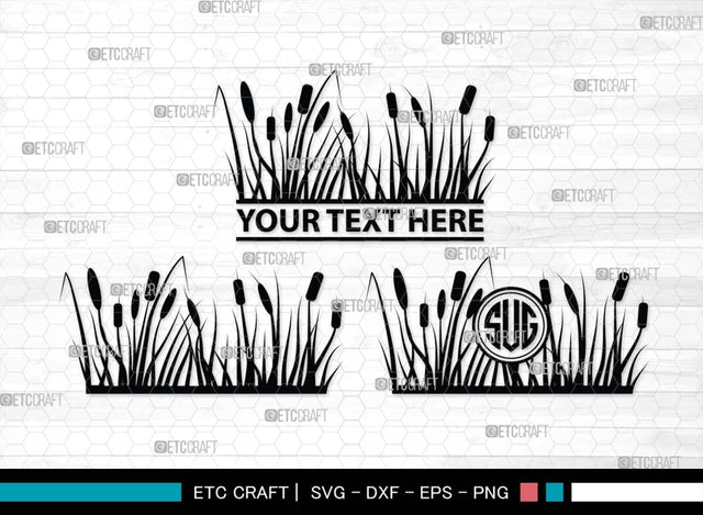 Cattail Monogram, Cattail Silhouette, Cattail SVG, Bulrush Plant Svg, Grass Svg, Reeds Svg, Cattail Flower Svg, SB00489 SVG ETC Craft 