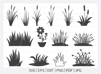 Cattail Svg, Cattail Flower svg, Cattail Clipart, Grass svg, Bulrush Plant Svg, Grass Clipart, Cattail Vector, Cattail bundle, grass svg SVG Dinvect 