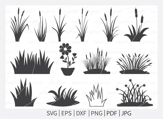 Cattail Svg, Cattail Flower svg, Cattail Clipart, Grass svg, Bulrush Plant Svg, Grass Clipart, Cattail Vector, Cattail bundle, grass svg SVG Dinvect 