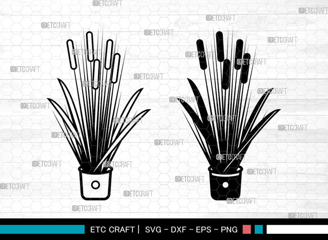 Cattail SVG, Cattail SVG, Bulrush Plant Svg, Cattail Flower Svg, Bulrush Plant Icon Svg , Reeds Svg, Cattail SVG ETC Craft 