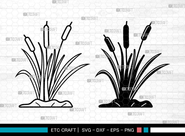 Cattail SVG, Cattail SVG, Bulrush Plant Svg, Cattail Flower Svg, Bulrush Plant Icon Svg , Reeds Svg, Cattail SVG ETC Craft 
