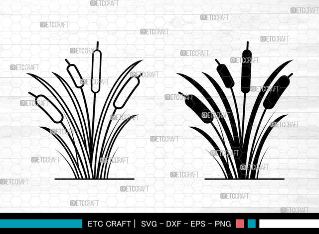 Cattail SVG, Cattail SVG, Bulrush Plant Svg, Cattail Flower Svg, Bulrush Plant Icon Svg , Reeds Svg, Cattail SVG ETC Craft 