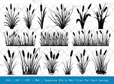 Cattail SVG Cut Files | Cattail Silhouette | Bulrush Plant Svg | Grass Svg | Reeds Svg | Cattail Flower Svg | Cattail Bundle SVG ETC Craft 