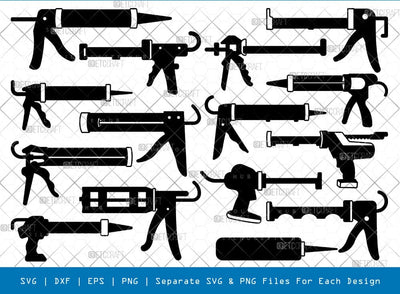 Caulk Gun Silhouette, Caulk Gun SVG, Sealant Svg, Caulking Gun Svg, Caulk Gun Empty Svg, Caulk Gun Bundle, SB00837 SVG ETC Craft 
