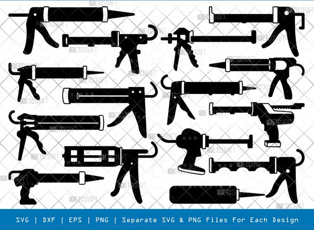 Caulk Gun Silhouette, Caulk Gun SVG, Sealant Svg, Caulking Gun Svg, Caulk Gun Empty Svg, Caulk Gun Bundle, SB00837 SVG ETC Craft 