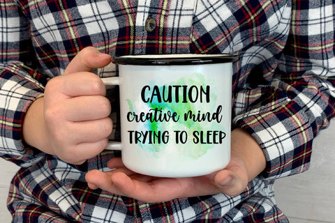 Caution Creative Mind I Funny Office Coffee Mug Sublimation Sublimation Happy Printables Club 
