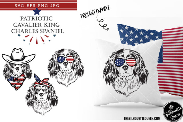 Cavalier King Charles Spaniel Dog Patriotic Cut files and Sublimation SVG Loveleen Kaur 