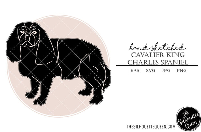 Cavalier King Charles Spaniel Sketch SVG Loveleen Kaur 